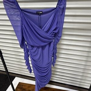 Fashion Nova Purple Ruched Dress